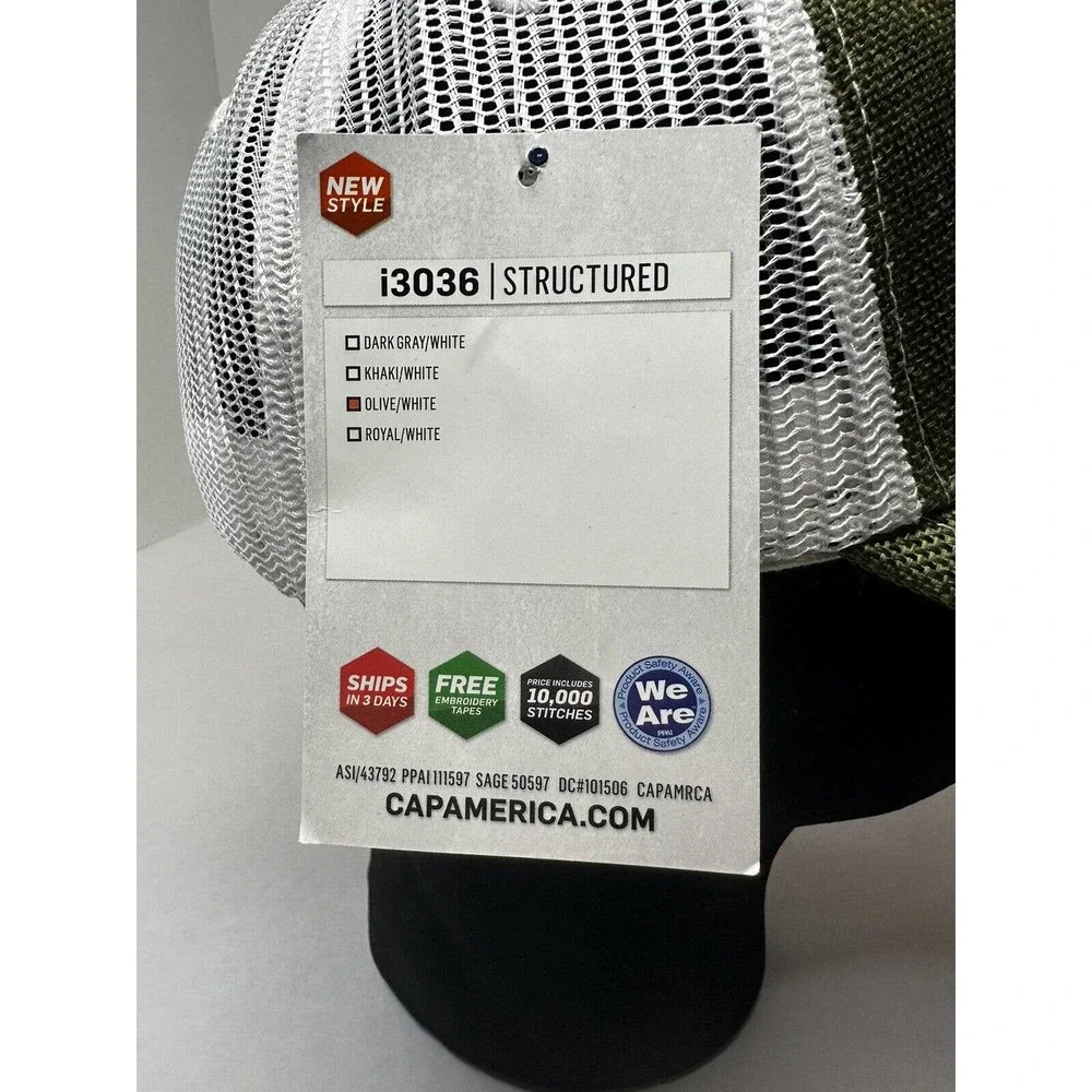 RTIC Trucker Hat Cap Olive Green White Mesh Back Adjustable Snapback NEW